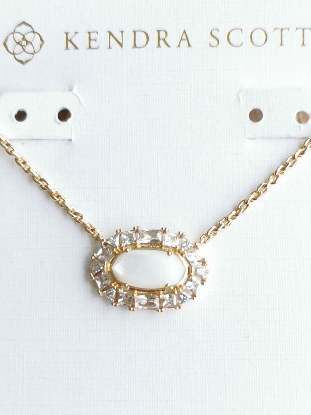 Elisa Gold Crystal Ivory Mother-of-Pearl Necklace